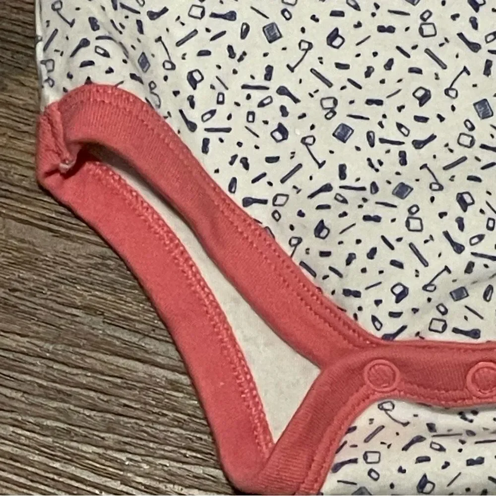 Matilda Jane When I Grow Up One Piece Bodysuit Coral Blue White Size 6-12 Months